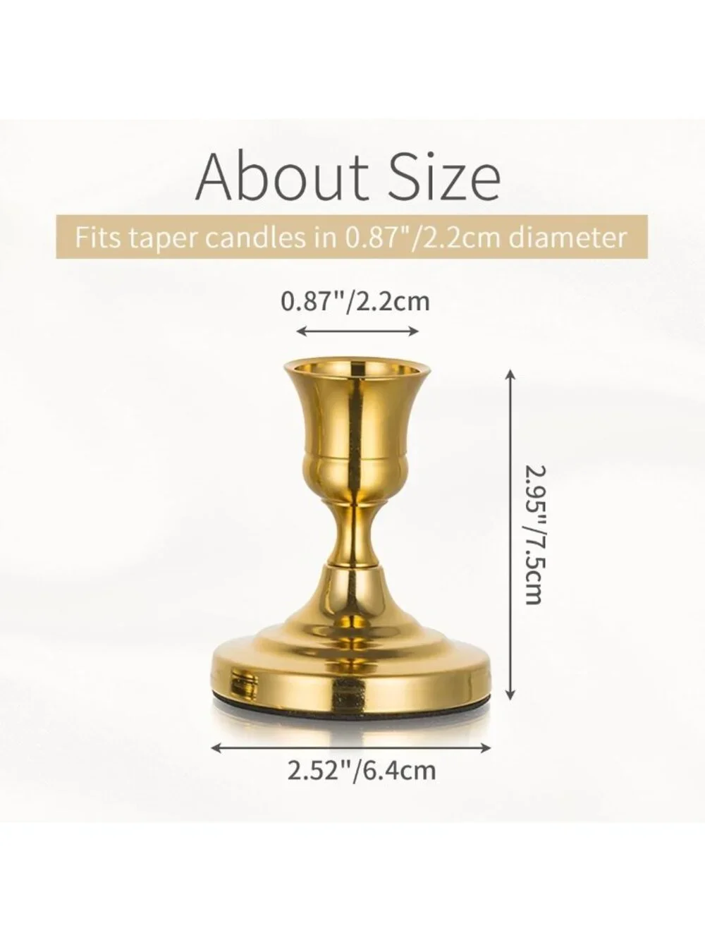 Vintage Gold Taper Candle Holders Set of 2 | Elegant Home Decor Accent